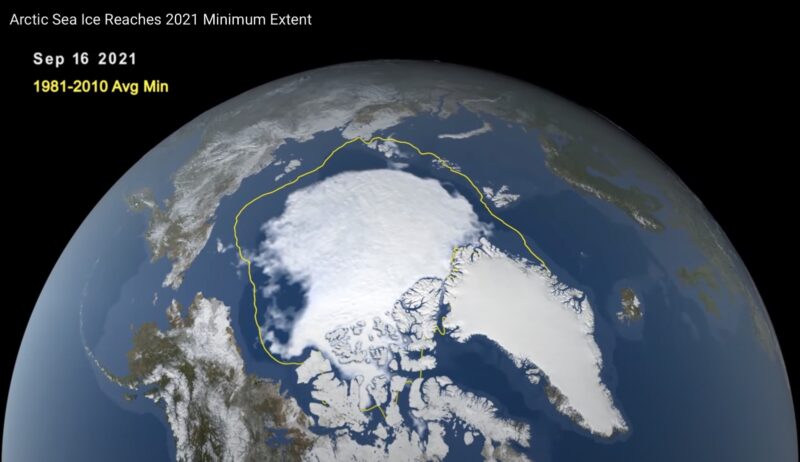 Arktický sneh podľa meraní NASA