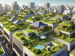 zelene strechy japonsko tokio